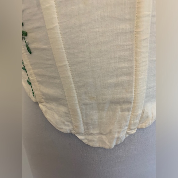 LPA Alec Top Ivory small corset embroidery tie cotton floral sexy crop Milkmaid - Picture 12 of 17